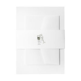 Elegantes Olivenholz Grüne Hochzeit Einladungsbanderole