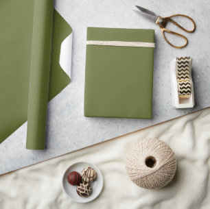 Elegantes Olivgrün einfarbig schlicht  Geschenkpapier
