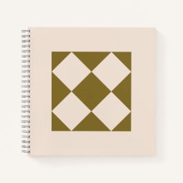 Elegantes olivgrünes und cremefarbenes geometrisch notizbuch