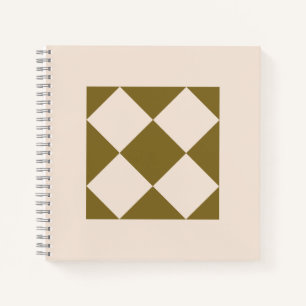 Elegantes olivgrünes und cremefarbenes geometrisch notizbuch