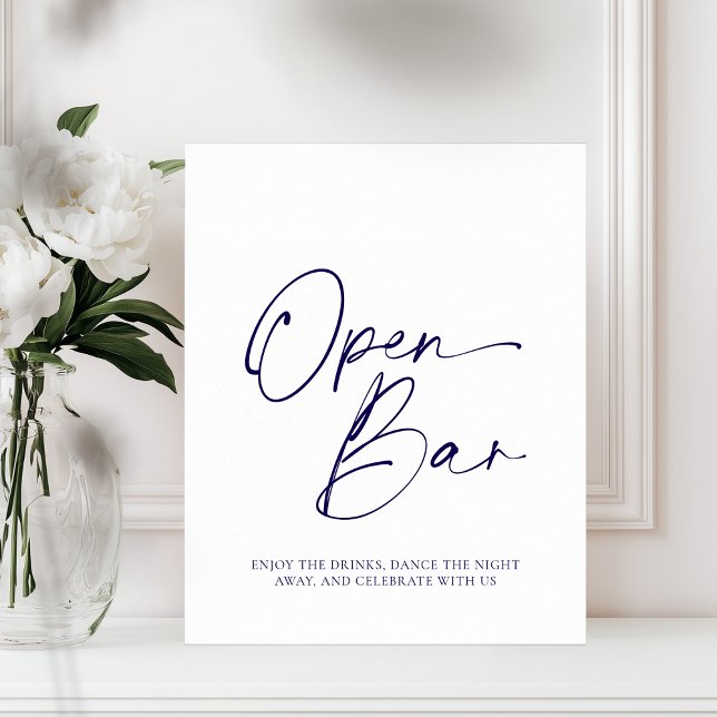 Elegantes "Open Bar" Paper Poster mit Kalligrafie (Von Creator hochgeladen)