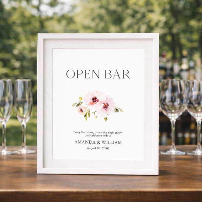 Elegantes Open Bar Sign Poster (Von Creator hochgeladen)