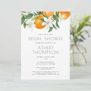 Elegantes Orange Blossom Foliage Brautparty Einladung