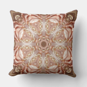 Elegantes Orange Peach Floral Throw Kissen