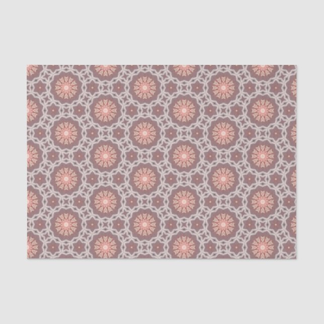 Elegantes Orange und Taupe Modernes geometrisches  Seidenpapier (Vorderseite)