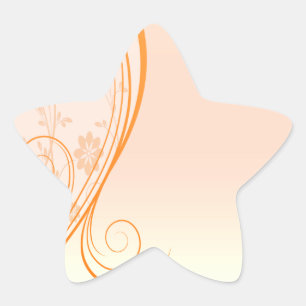 Elegantes orange Wirbel Specialgeschenk Stern-Aufkleber
