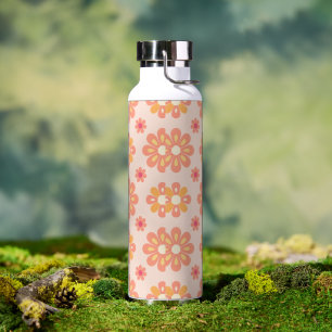 Elegantes orangefarbenes geometrisches Muster Edel Trinkflasche