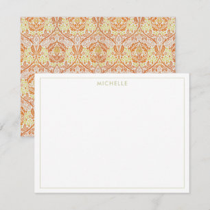 Elegantes Orangefarbenes Muster Mitteilungskarte