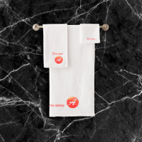 Elegantes orangefarbenes Set aus Monogramm-Badehan