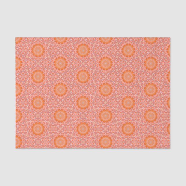 Elegantes, orangefarbenes und rosa modernes geomet seidenpapier (Vorderseite)