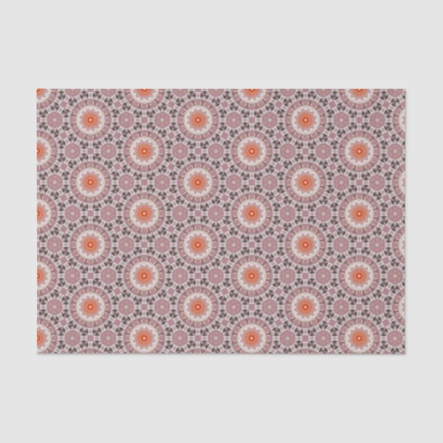 Elegantes, orangefarbenes und rosa modernes geomet seidenpapier (Vorderseite)