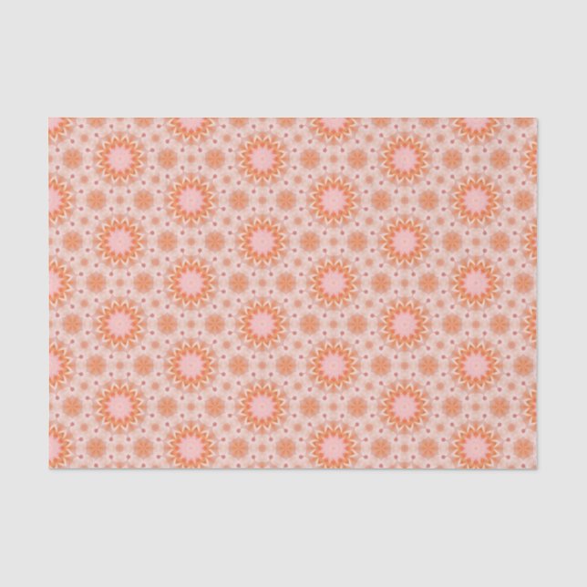 Elegantes, orangefarbenes und rosa modernes geomet seidenpapier (Vorderseite)