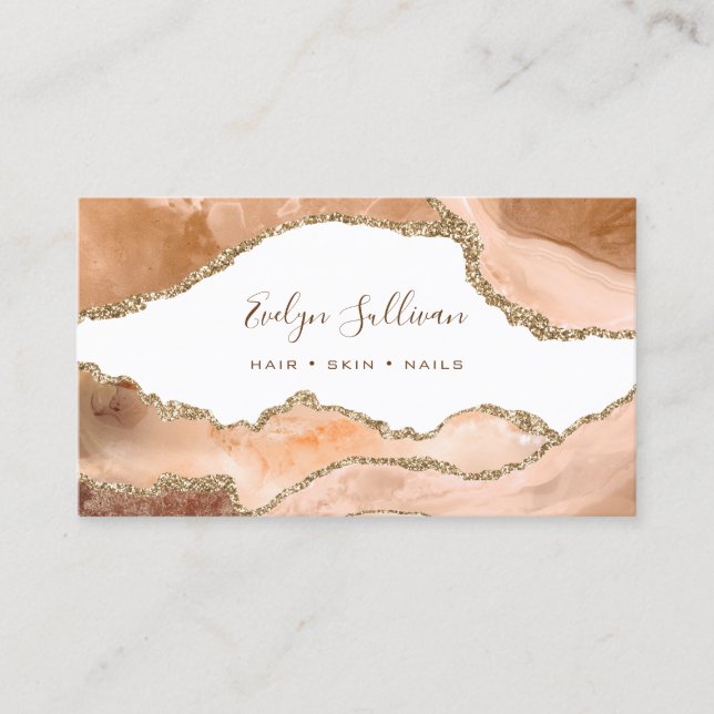 elegantes Orangen-Aquarell Visitenkarte (Vorderseite)