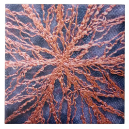 Elegantes Orangenindigo in überdimensionaler Stick Fliese
