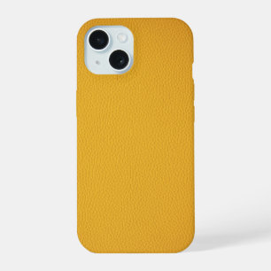 Elegantes oranges Leder iPhone 15 Hülle