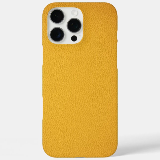 Elegantes oranges Leder iPhone 16 Pro Max Hülle (Rückseite)