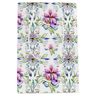 Elegantes Orchid-Blumenmuster - Stilvoll Mittlere Geschenktüte