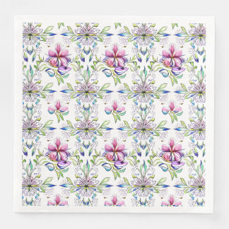Elegantes Orchid-Blumenmuster - Stilvoll Serviette