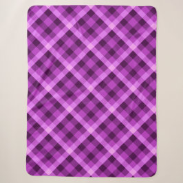 Elegantes Orchid Lila Kariertes Sherpa Blanket Sherpadecke