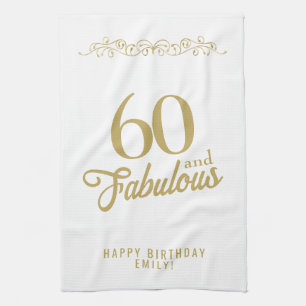 Elegantes Ornament 60 und fabelhafte 60. Geburtsta Geschirrtuch
