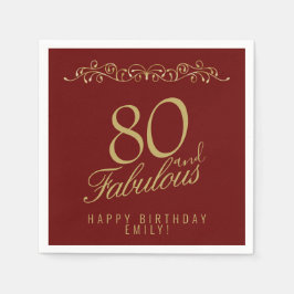 Elegantes Ornament 80 und fabelhafte 80. Geburtsta Serviette