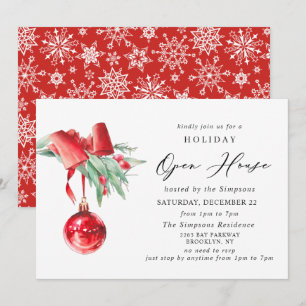 Elegantes Ornament CHRISTMAS HOLIDAY OPEN HOUSE Einladung