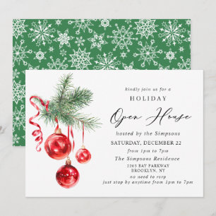 Elegantes Ornament CHRISTMAS HOLIDAY OPEN HOUSE Einladung