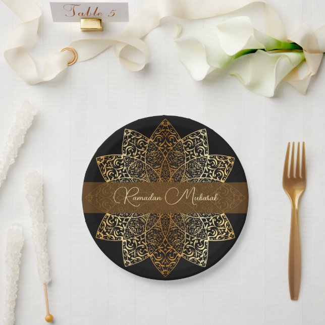 Elegantes Ornamental Ramadan Mubarak Iftar Party Pappteller (Hochzeit)