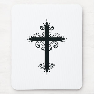 Elegantes Ornamentkreuz Heiliges Erbe Feine Kunst Mousepad