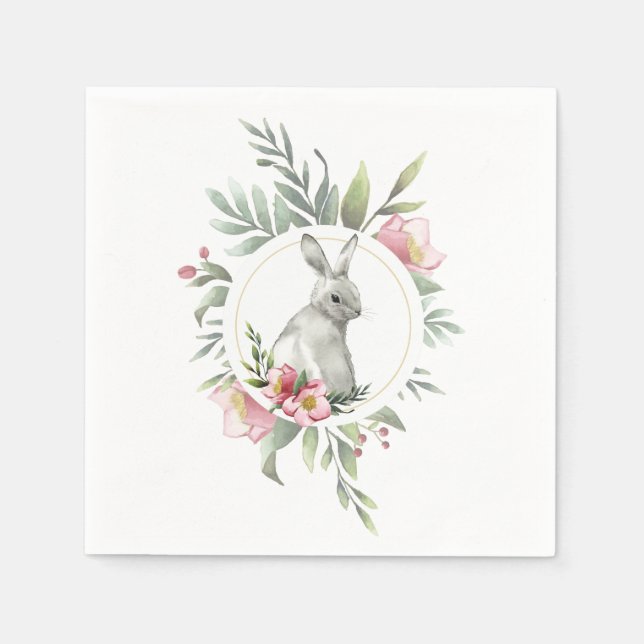Elegantes Ostergeblasenes Blumendesign Serviette (Vorderseite)