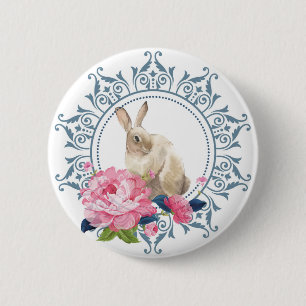 Elegantes Osterkaninchendesign Button
