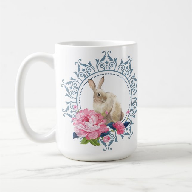 Elegantes Osterkaninchendesign Kaffeetasse (Links)