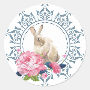 Elegantes Osterkaninchendesign Runder Aufkleber