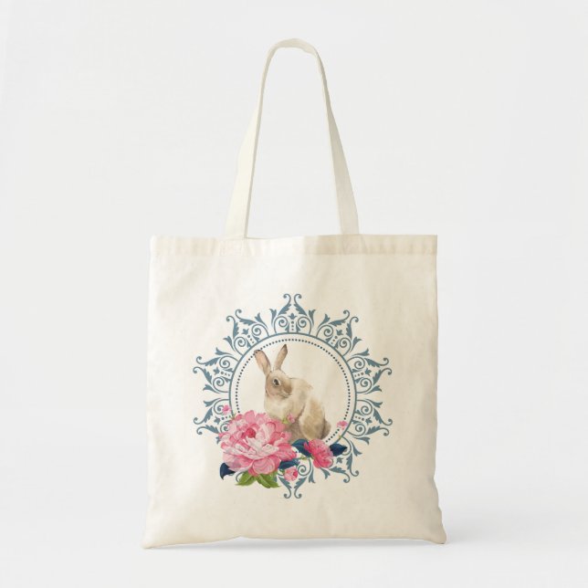 Elegantes Osterkaninchendesign Tragetasche (Vorne)