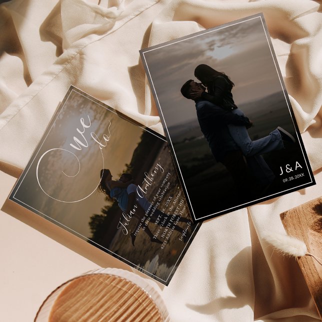 Elegantes Overlay 2 Foto Hochzeit Einladung (Von Creator hochgeladen)