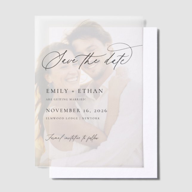 Elegantes Overlay-Foto Hochzeitssache speichern (Versetzt)