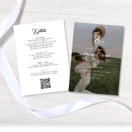 Elegantes Overlay Foto Monogram Budget Hochzeit Einladung