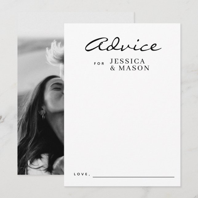 Elegantes Overlay Moderne Hochzeitsratgeber Karten (Vorne/Hinten)