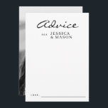 Elegantes Overlay Moderne Hochzeitsratgeber Karten<br><div class="desc">Frag all deinen Hochzeitsgästen,  ihre besten Ratschläge für die Neuvermählten zu teilen! Einfach mit Namen und Foto auf der Rückseite anpassen.</div>