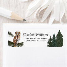 Elegantes Owl-Rücksendeadresse-Label