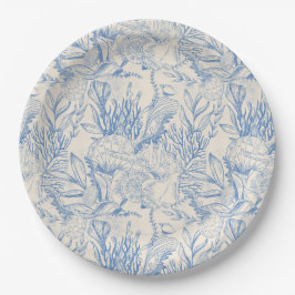 Elegantes Ozeanblau Pappteller