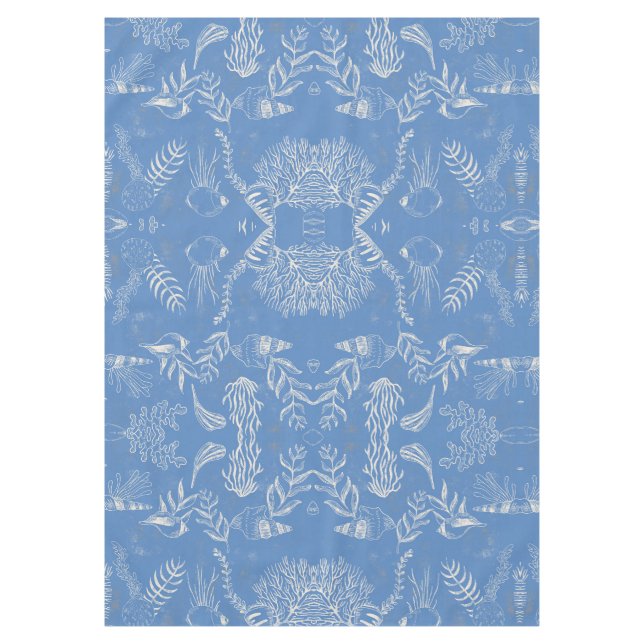 Elegantes Ozeanblau Tischdecke (Vorderseite)