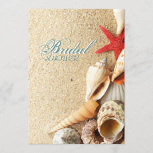 elegantes ozeanisches Sandstrand Brautparty Einladung