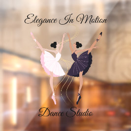 Elegantes Paar beim Tanzen Ballerinas Studi anpass Fensteraufkleber