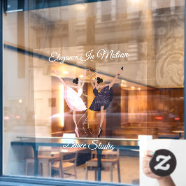 Elegantes Paar beim Tanzen Ballerinas Studi anpass Fensteraufkleber