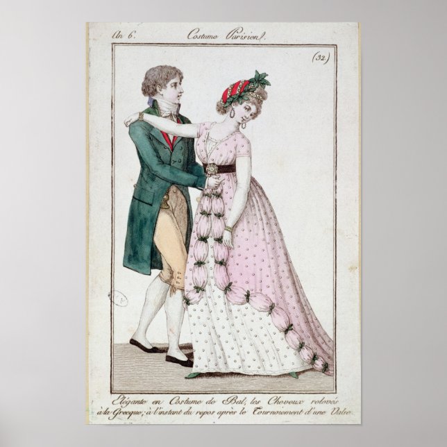 Elegantes Paar beim Tanzen von Waltz Poster (Vorne)