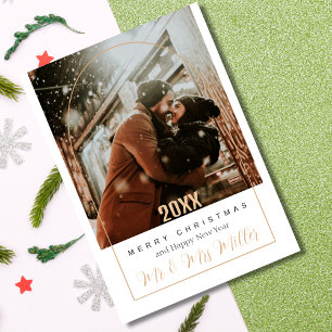 Elegantes Paar Foto Frohe Weihnachten Moderne Schr