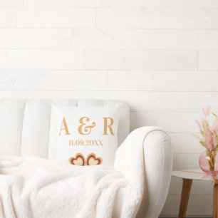 Elegantes Paar-Monogramm-Hochzeit-Wurfkissen Kissen