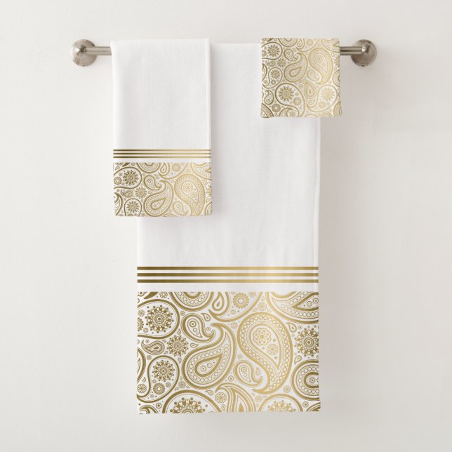Elegantes Paisley-Muster Badhandtuch Set (Insitu)