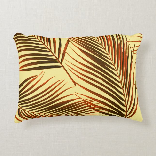 Elegantes Palm Repeat Muster-Design Dekokissen (Vorderseite)